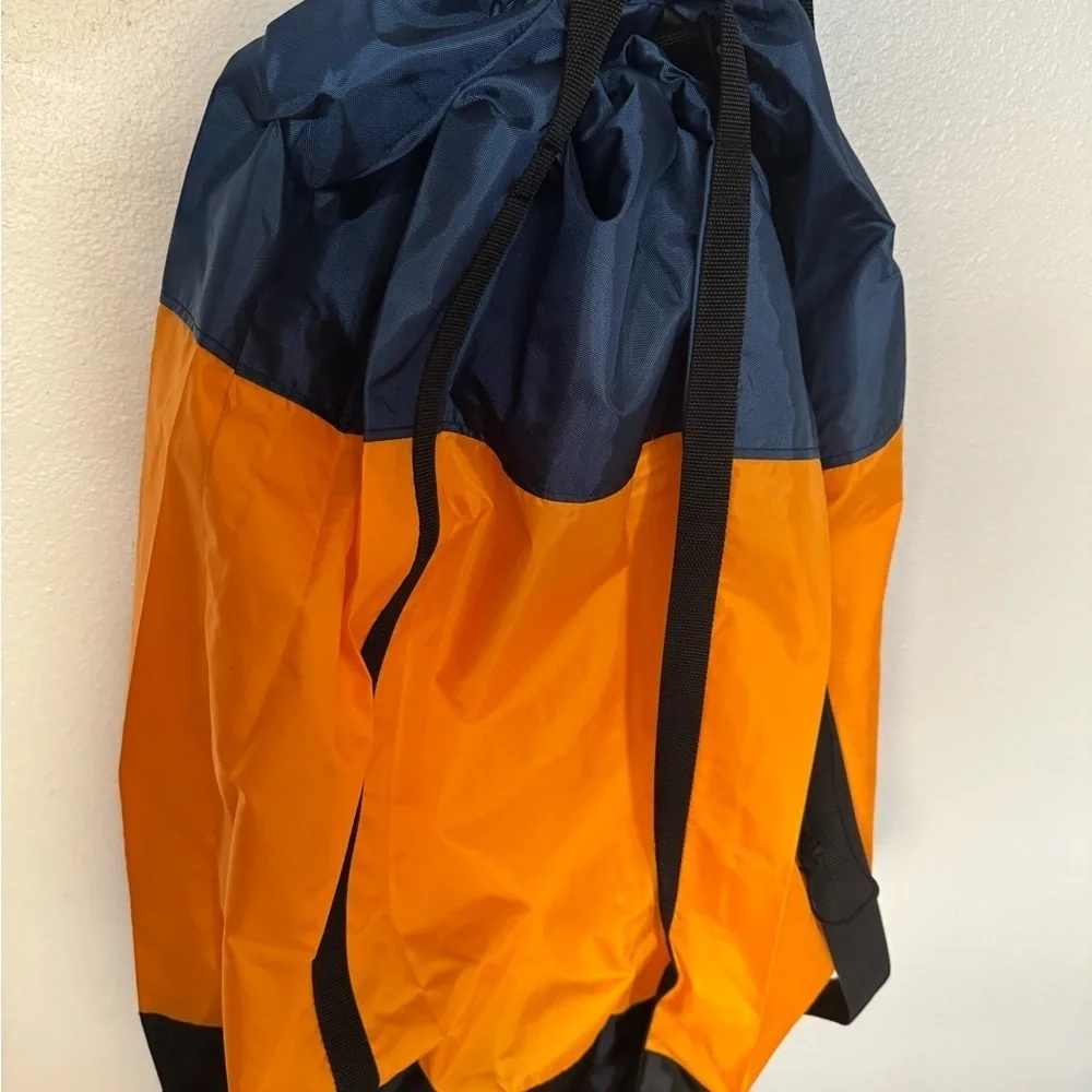 L.L. Bean 2006 sack laundry bag Tote drawstring RARE new orange/black/blue